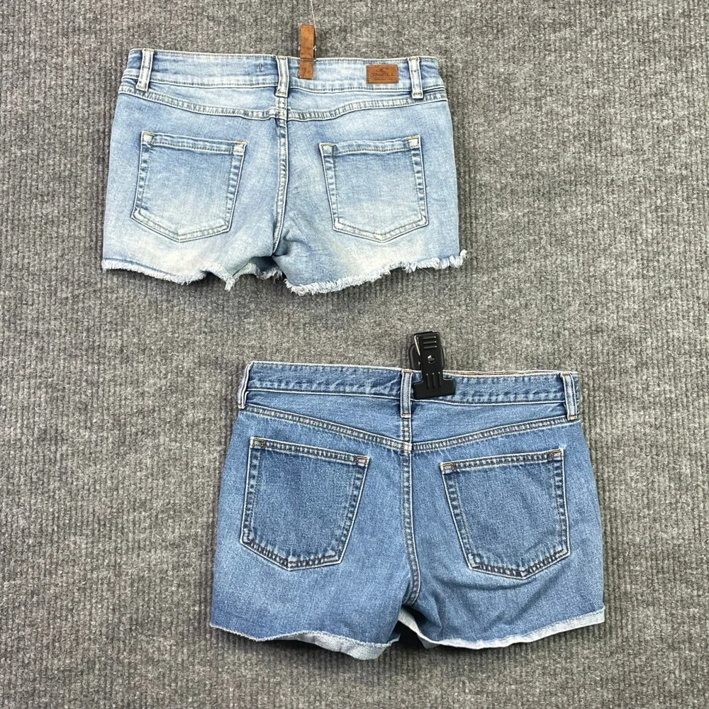 J.Crew Denim Shorts Women 28 Blue Lot of 2 Distressed Cuffed Summer Casual